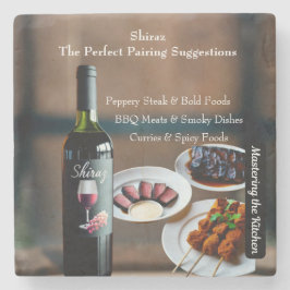 Shiraz Wine Pairing Guide/Mastering the Kitchen Stenen Onderzetter
