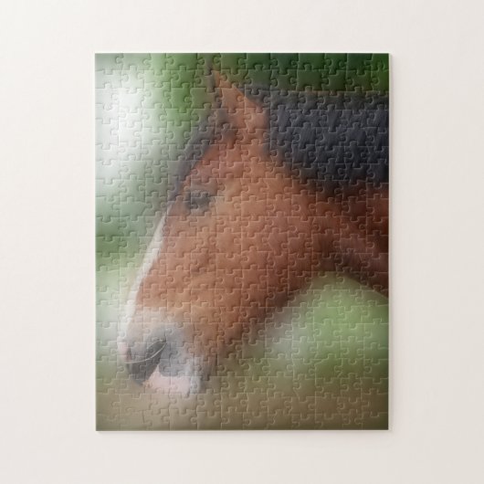 Shire Draft Horse Face Animal Legpuzzel (Verticaal)