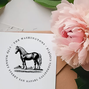  Shire Horse familienaam retouradres Rubberstempel