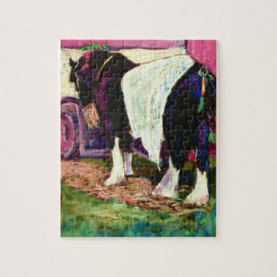 'Shire Horse' Fine Art Soft Pastel Schilderij Legpuzzel
