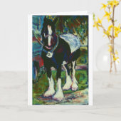 Shire Horse Verjaardag Kaart (Gele Bloem)