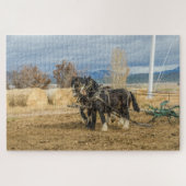 Shire Horses and Plow - 1014-stuk Legpuzzel (Horizontaal)