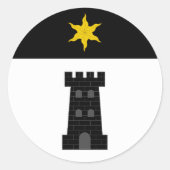 Shire of Bordergate Populatiebadge Ronde Sticker (Voorkant)