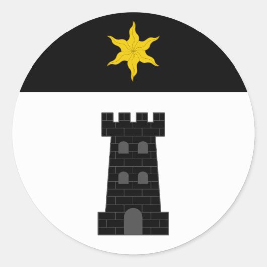 Shire of Bordergate Populatiebadge Ronde Sticker (Voorkant)