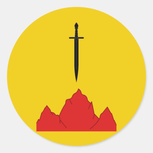 Shire of Isenfir populatie badge Ronde Sticker (Voorkant)