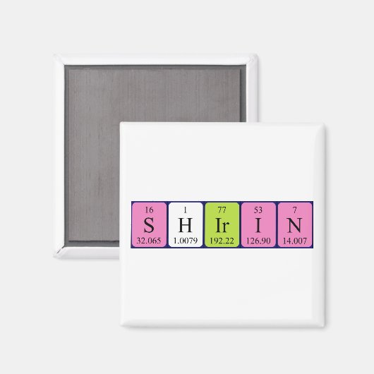 Shirin periodieke table name magnet (Voorkant / Achterkant)