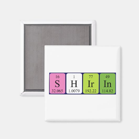 Shirin periodieke table name magnet (Voorkant / Achterkant)