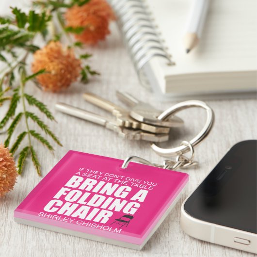 Shirley Chisholm Folding Stoel roze Sleutelhanger (Voorkant Rechts)