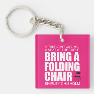 Shirley Chisholm Folding Stoel roze Sleutelhanger