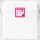Shirley Chisholm Folding Stoel roze Vierkante Sticker (Tas)