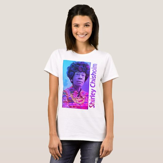 Shirley Chisholm paars hued T-shirt (Voorkant volledig)