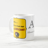 Shirley Funny Schapen Gebruik Geel Glijmiddel Mono Koffiemok (Voorkant links)