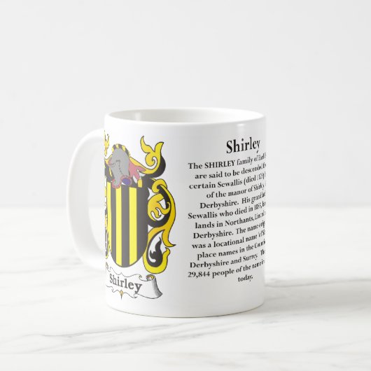 Shirley, Geschiedenis, Betekenis en de Mok Crest (Voorkant links)