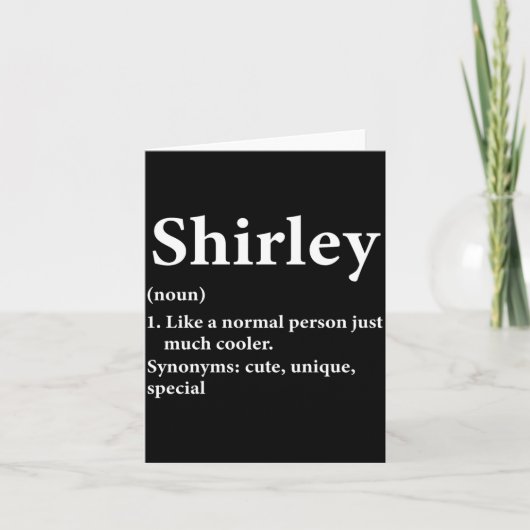 Shirley Name Definition Funny D Kaart (Voorkant)
