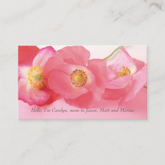 Shirley springt dicht bij mama contactkaartje (Voorkant)