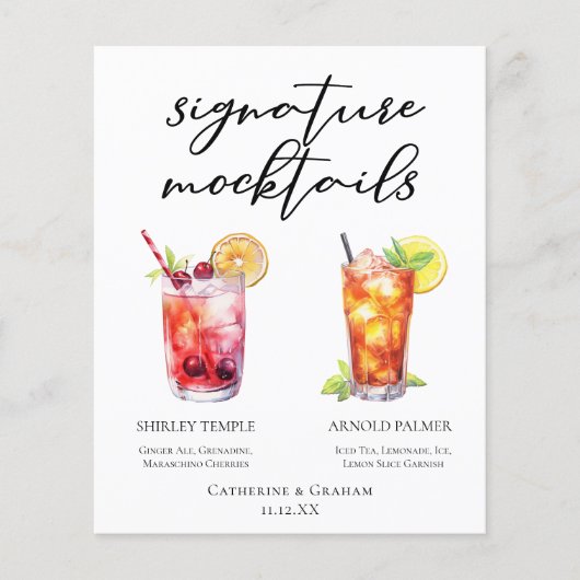 Shirley Temple Arnold Palmer Mocktails Menu (Voorkant)