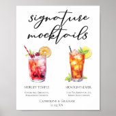 Shirley Temple Arnold Palmer Mocktails Menu Poster (Voorkant)
