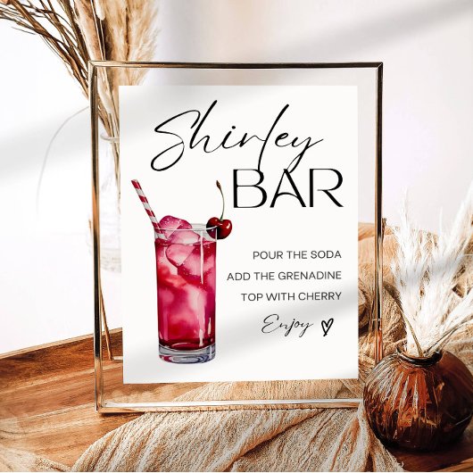 Shirley Temple Bar Teken, Shirley Mocktail Print