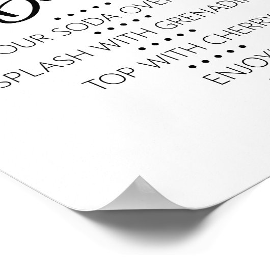 Shirley Temple Mocktail Bar-bord Poster (Hoek)