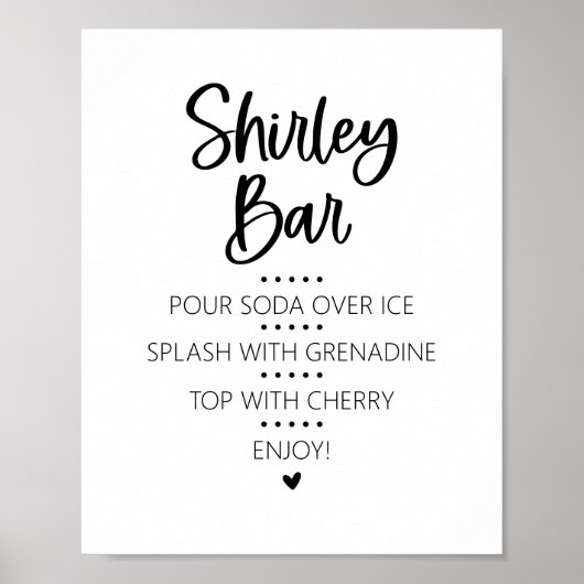 Shirley Temple Mocktail Bar-bord Poster (Voorkant)