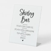 Shirley Temple Mocktail Bar Pedestal Sign Reclamebord Met Voetstuk (Voorkant)