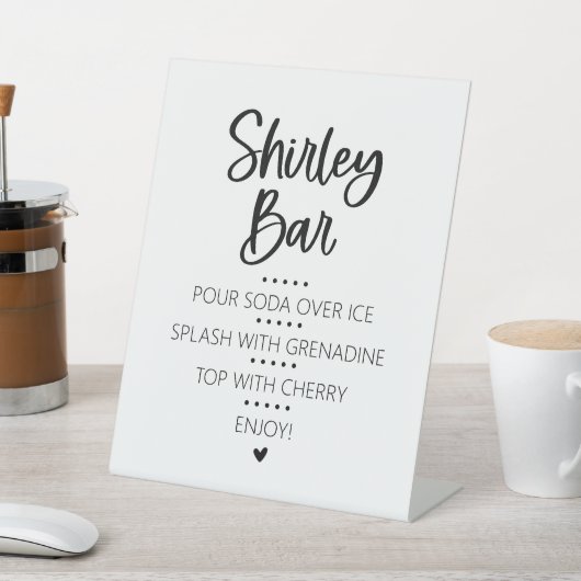 Shirley Temple Mocktail Bar Pedestal Sign Reclamebord Met Voetstuk (Insitu)