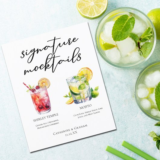 Shirley Temple Mojito Signature Mocktails Menu