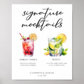 Shirley Temple Mojito Signature Mocktails Menu Poster (Voorkant)