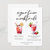 Shirley Temple Strawberry Daiquiri Mocktails Menu (Voorkant / Achterkant)
