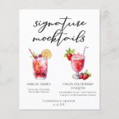 Shirley Temple Strawberry Daiquiri Mocktails Menu (Voorkant)