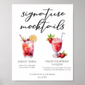 Shirley Temple Strawberry Daiquiri Mocktails Menu Poster (Voorkant)