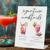 Shirley Temple Strawberry Daiquiri Mocktails Menu Reclamebord Met Voetstuk