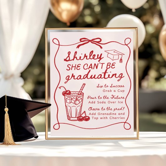 Shirley Ze Kan Niet Afstuderen Drankbar Menu Poster