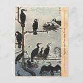 Shiro Kasamatsu Gathering of Cormorants ukiyo-e Briefkaart (Voorkant)