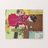 Shiro Kasamatsu Ikebana-bloemdame maiko art Legpuzzel (Horizontaal)