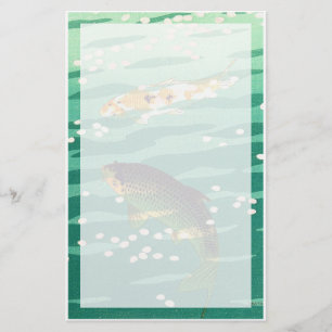 Shiro Kasamatsu Karp Koi visvijver Briefpapier