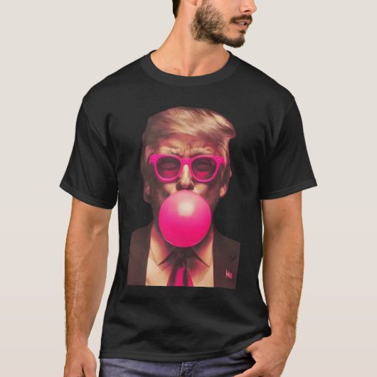 Shirt 2025 Funny Cool Donald Trump Pink Bubble Gum (Voorkant)