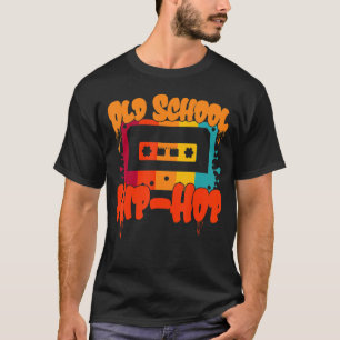 Shirt 80-90-jarigen met oude schoolheupen, retroce