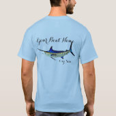 Shirt Aangepaste naam boot met Marlin (Achterkant)