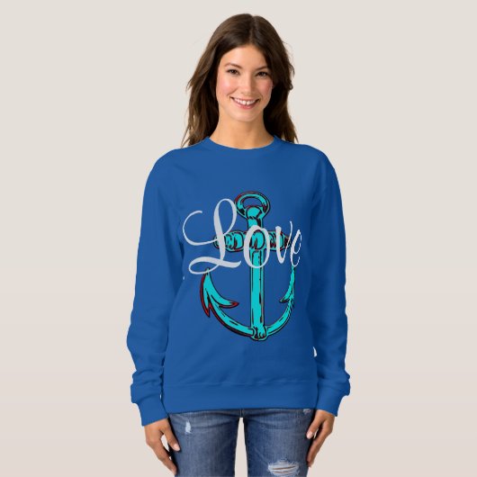 shirt Anchor aqua White decor (Voorkant volledig)