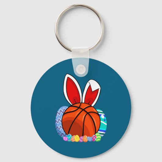 Shirt Basketball Easter Egg Bunny Sleutelhanger (Voorkant)