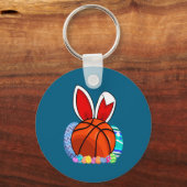 Shirt Basketball Easter Egg Bunny Sleutelhanger (Voorkant)