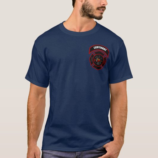 Shirt bij brand - Luitenant (Red Helmet) (Voorkant)