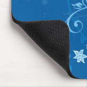 Shirt blauwe bloemen muismat (Hoek)