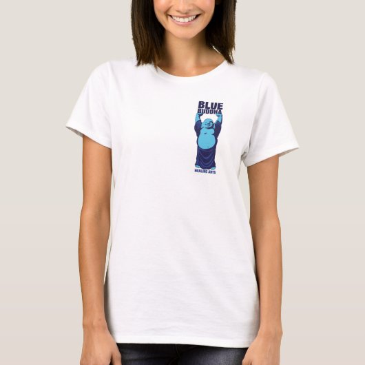 Shirt blauwe boeddha - Healing Arts (Voorkant)