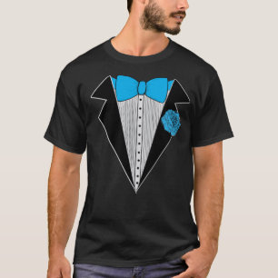 Shirt Blauwe Bowtie & blauwe ventilator met Tuxedo