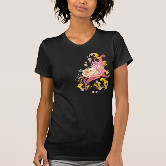 Shirt Cappuccino Flowers (Voorkant)