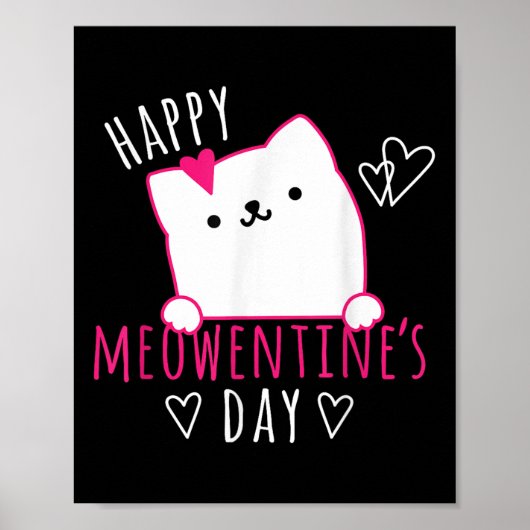 Shirt Cute Cat Valentijnsdag voor meisjes Kat Quot Poster (Voorkant)
