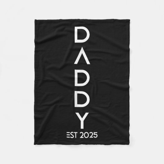 Shirt Daddy Est 2025 New Dad Baby Reveal Gift Tee  Fleece Deken (Voorkant)