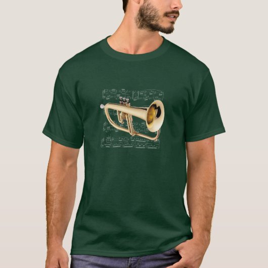 Shirt (donker).  Flugelhorn.  Kies uw kleur (Voorkant)